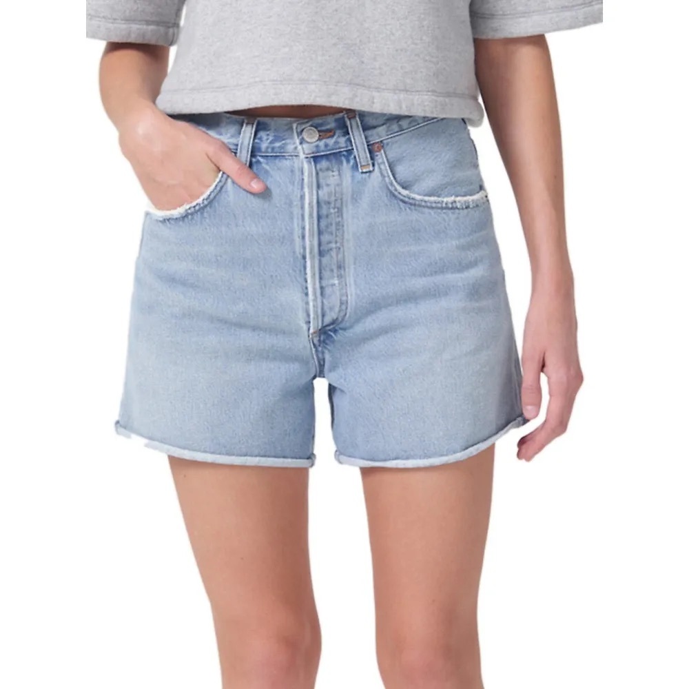 AGOLDE Dee High-Rise Rolled-Hem Denim Shorts